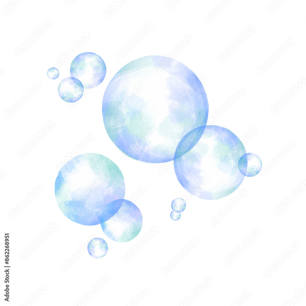 シャボン玉のイラスト 水彩風 シャボン玉のイラスト 水彩風