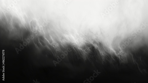 Black and white abstract cloud formation, dramatic contrast. Atmospheric phenomenon concept