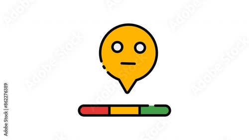 Satisfaction Scale filled line icon loopable, Full HD resolution and alpha channel