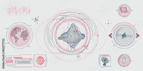 Design elements for infographic of big data.