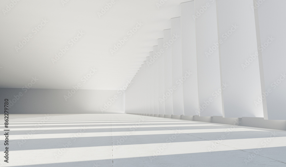 Obraz premium 3D rendering minimalist spatial perspective background