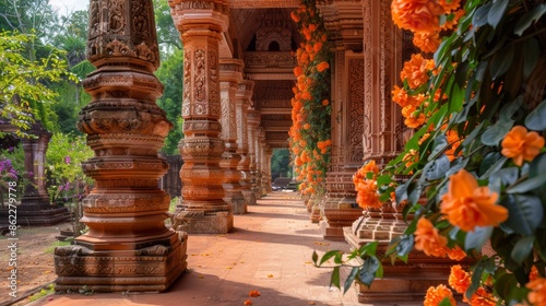 Temple with Flower Decorations 