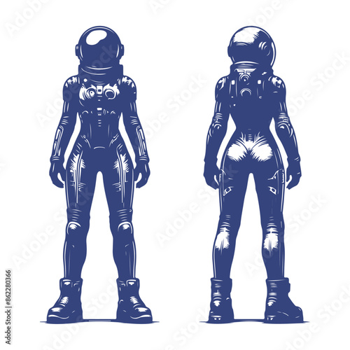 A blur universe stunning spaceship astronaut with helmet vector illustration