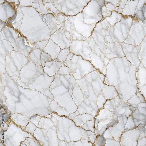 Luxurious white Carrara statuaries marble texture background. Calacatta glossy marble with golden streaks. Luxury White Gold Marble texture background vector. Luxurious floor marbling texture design.