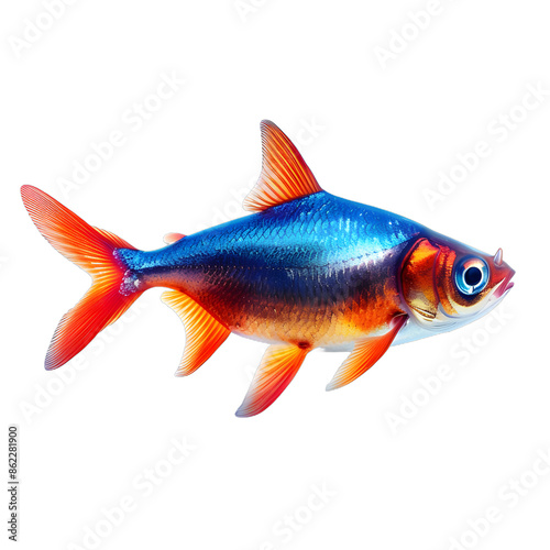 [Transparent Background PNG]Colorful Fish on White Background