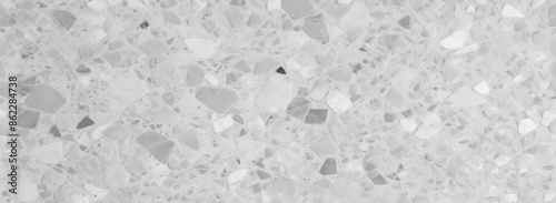 Abstract white and gray terrazzo flooring texture polished stone pattern old surface marble for background. Wall terrazzo texture gray and black of stone granite white background.