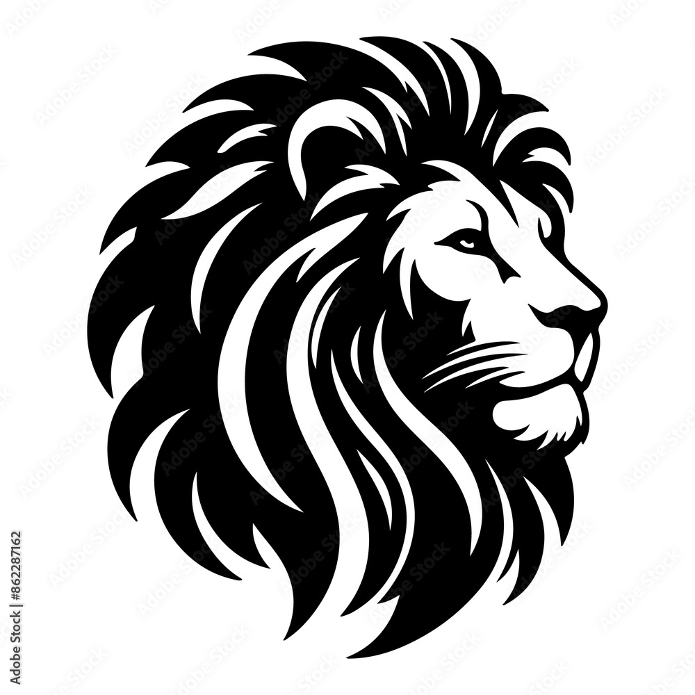 Lion head vector image front view on whit background. Lion head vector image front view on whit background.