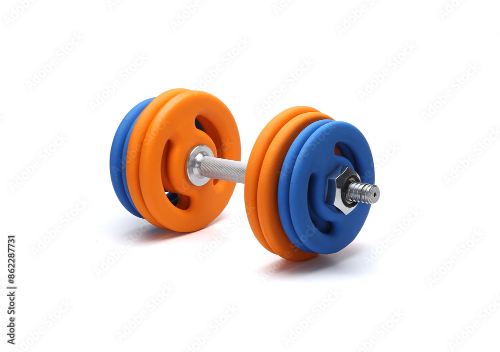 neoprene rubber coated dumbbells isolated on white background neoprene rubber coated dumbbells isolated on white background