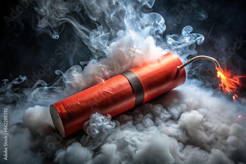 dynamite bundle detonating cord burn with smoke