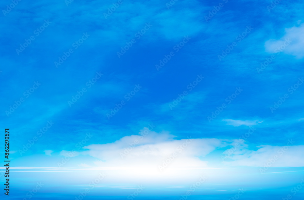Clear sky background for summer vacation concept at ocean and summer sea water with sunlight of beautiful cloudy sky.concept Clear sky background for summer vacation concept at ocean and summer sea water with sunlight of beautiful cloudy sky.concept