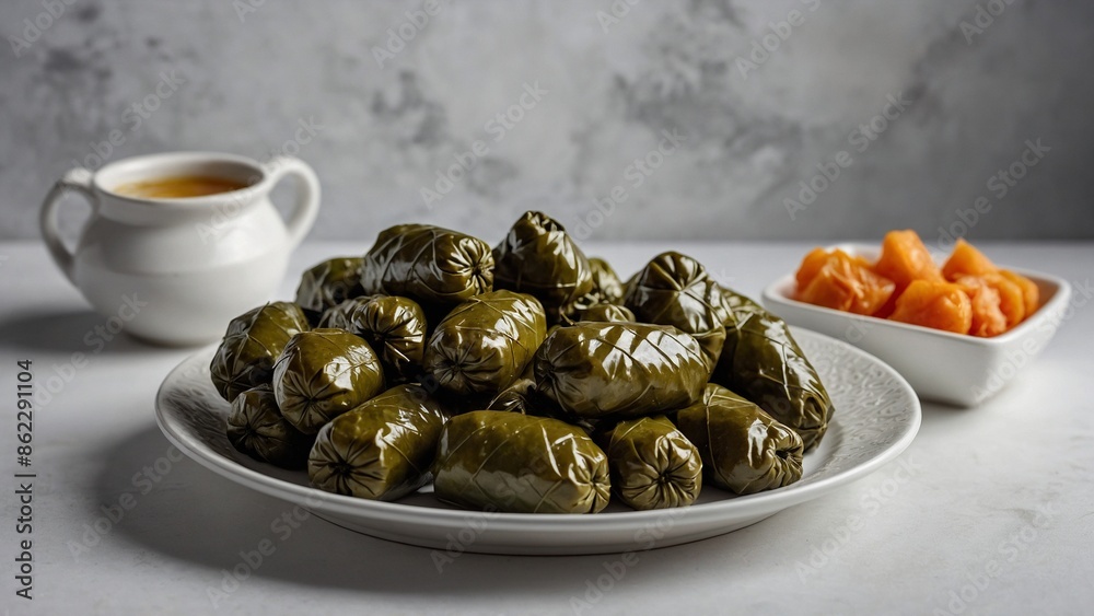Fototapeta premium Dolmades (Greek Stuffed Grape Leaves)