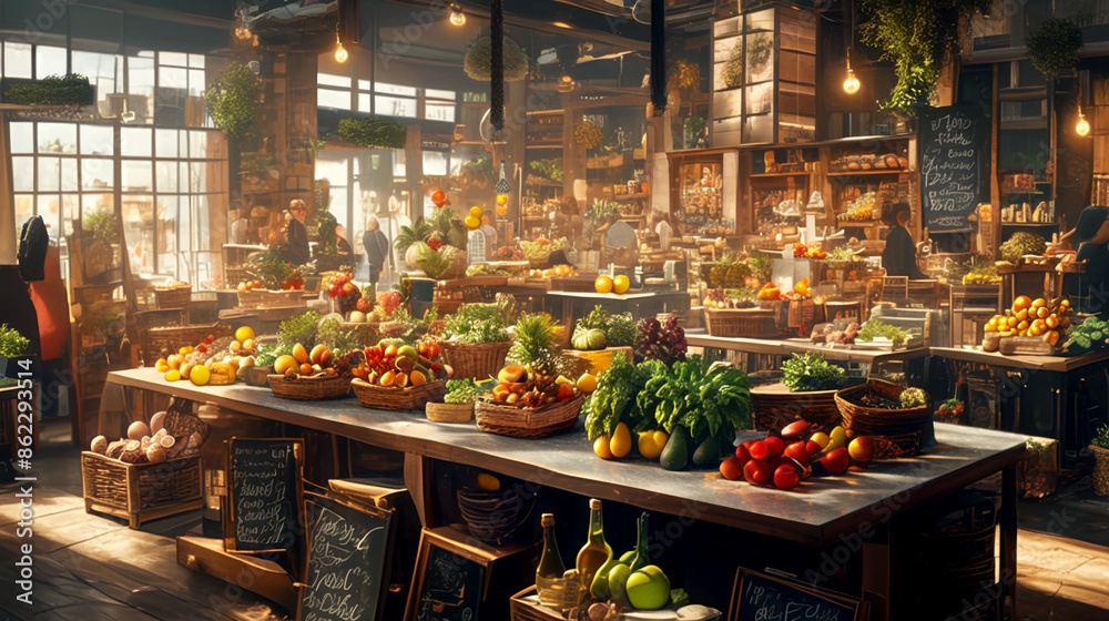 Market stall with fresh produce Market stall with fresh produce