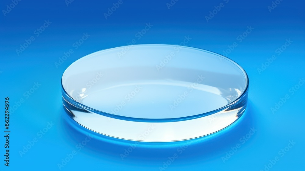 Empty Petri Dish on Blue Background Empty Petri Dish on Blue Background