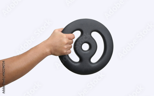 neoprene rubber coated colorful gym wieght plates isolated on white background