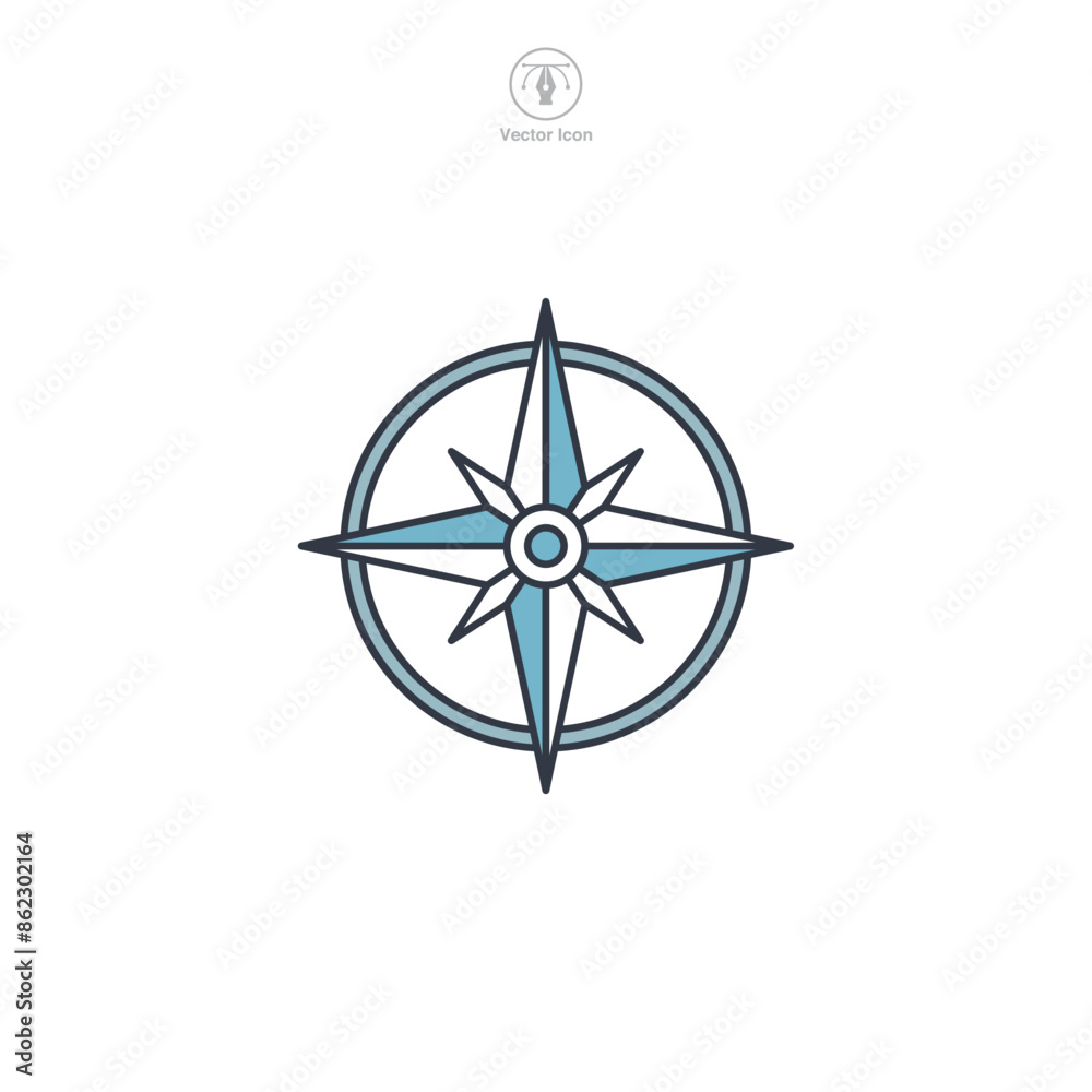 Compass Icon symbol vector illustration isolated on white background Compass Icon symbol vector illustration isolated on white background