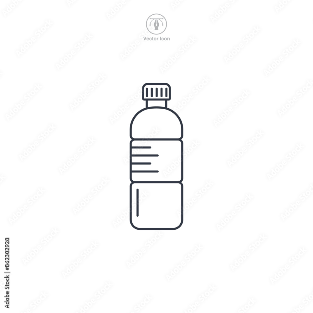 Water Bottle Icon symbol vector illustration isolated on white background
