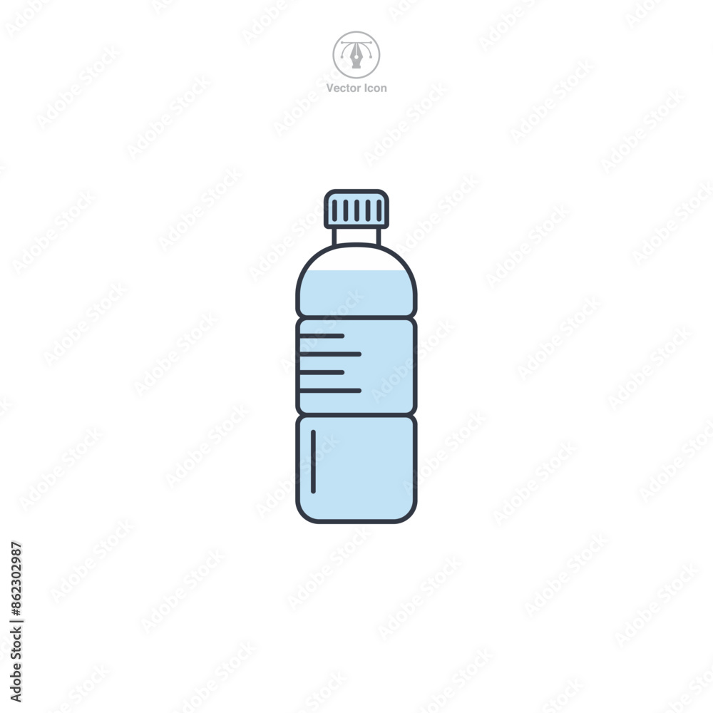 Water Bottle Icon symbol vector illustration isolated on white background Water Bottle Icon symbol vector illustration isolated on white background