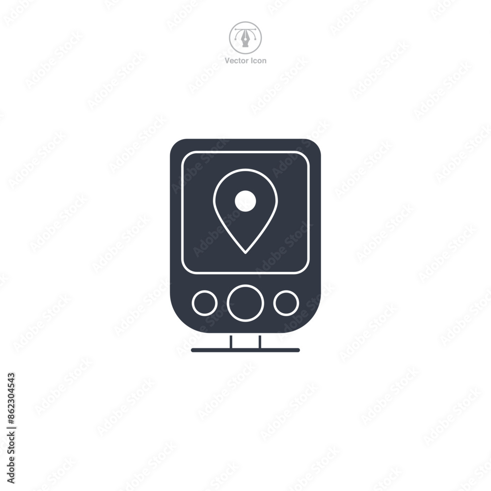 GPS Device Icon symbol vector illustration isolated on white background GPS Device Icon symbol vector illustration isolated on white background