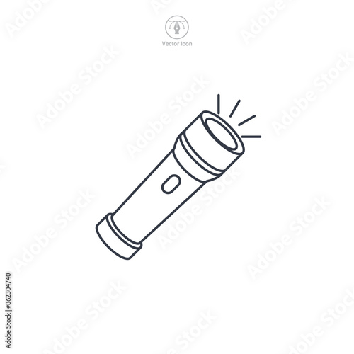 Flashlight Icon symbol vector illustration isolated on white background