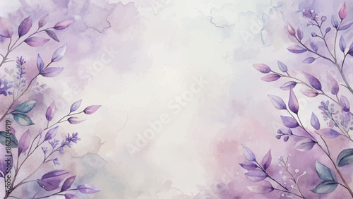 Lilac flower minimalist watercolor background