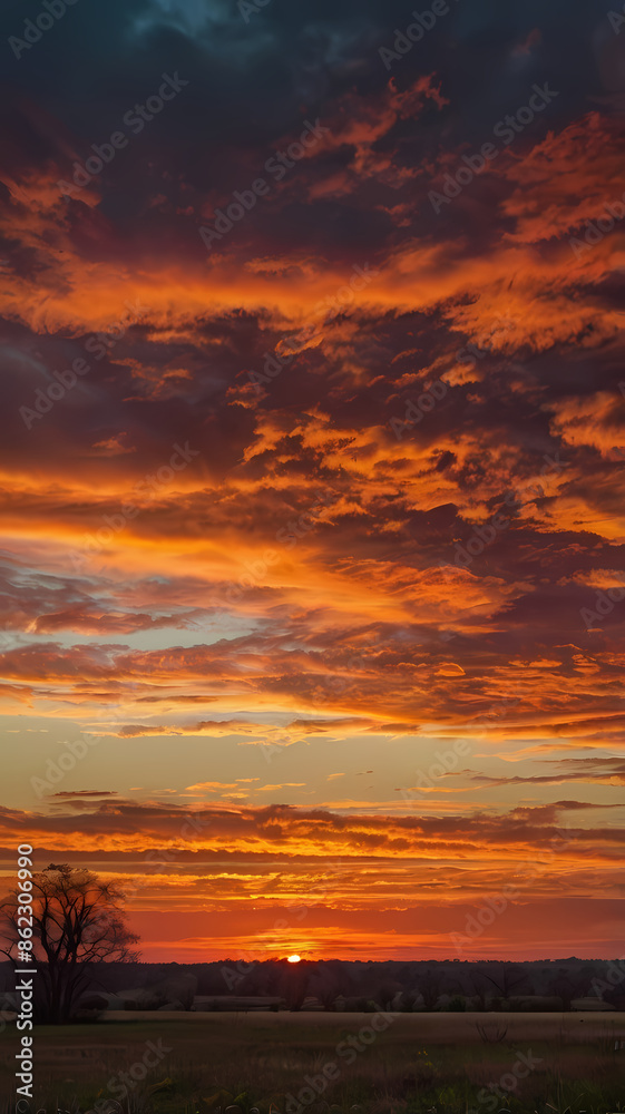 Obraz premium red sunset sky