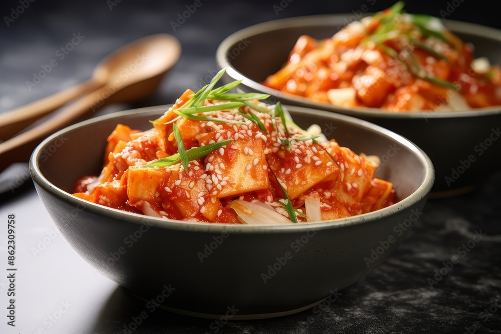 Korean food Kimchi, kimchi jjigae in a ceramic bowl
Korean food Kimchi, kimchi jjigae in a ceramic bowl