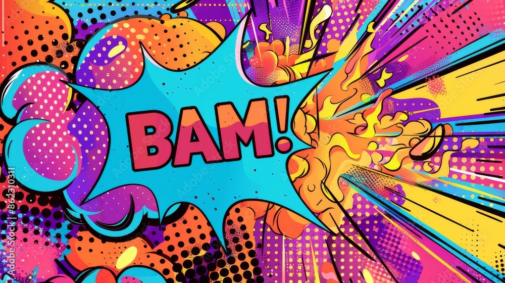 Colorful comic book style explosion with text 'BAM!' Colorful comic book style explosion with text 'BAM!'