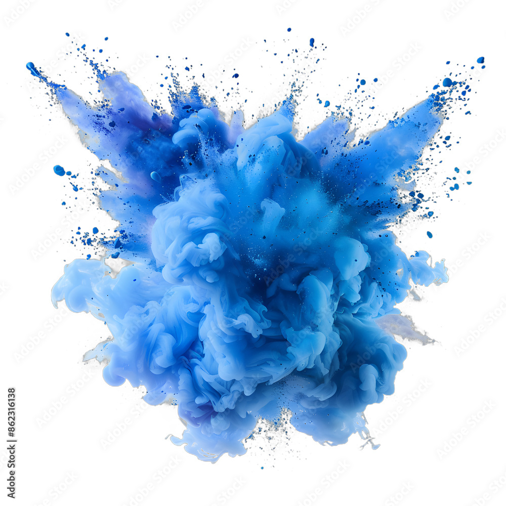 [Transparent Background PNG]Blue powder explosion