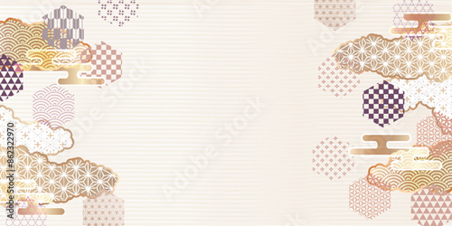 和柄　ベージュ　模様　背景	