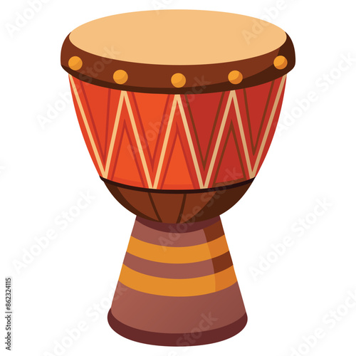 illustration of a african djembe drum