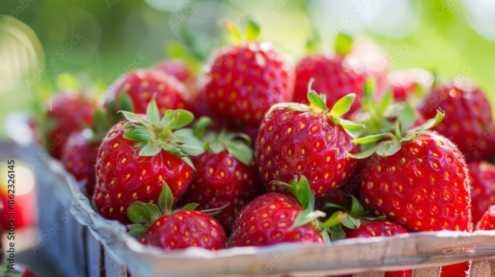 Basket full of fresh ripe strawberries Basket full of fresh ripe strawberries