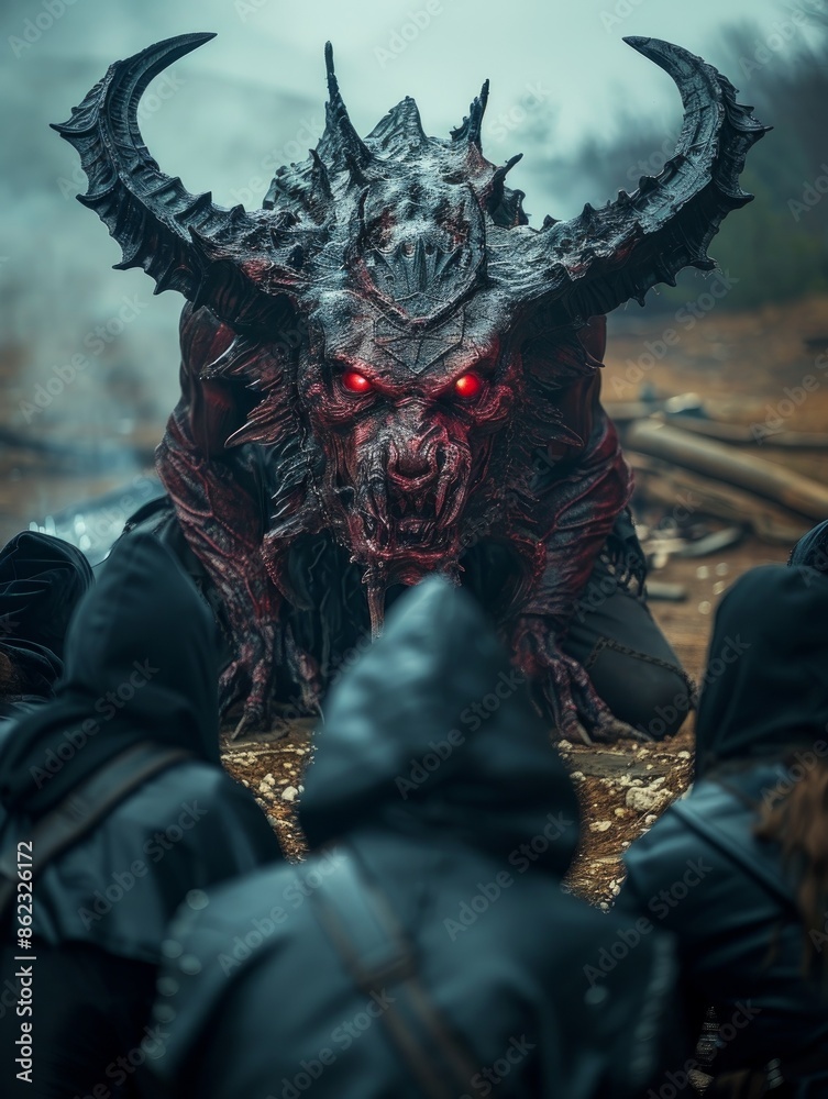 Fototapeta premium Satanists summoned a demon
