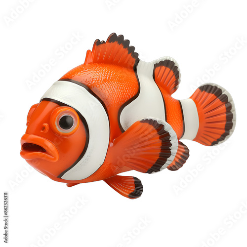 Obraz na płótnie [Transparent Background PNG]A cute clownfish model