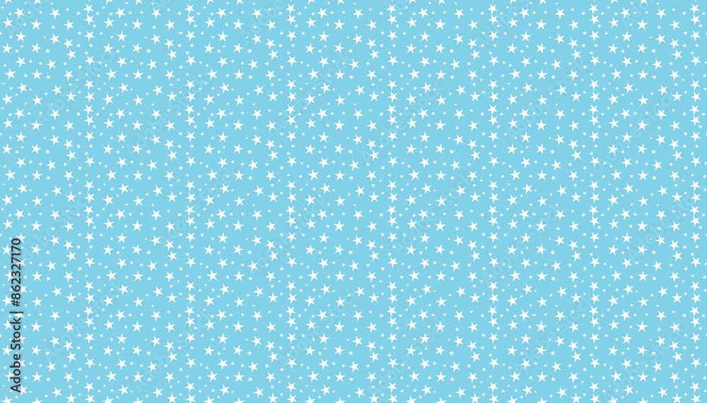 A white star pattern on light blue background
