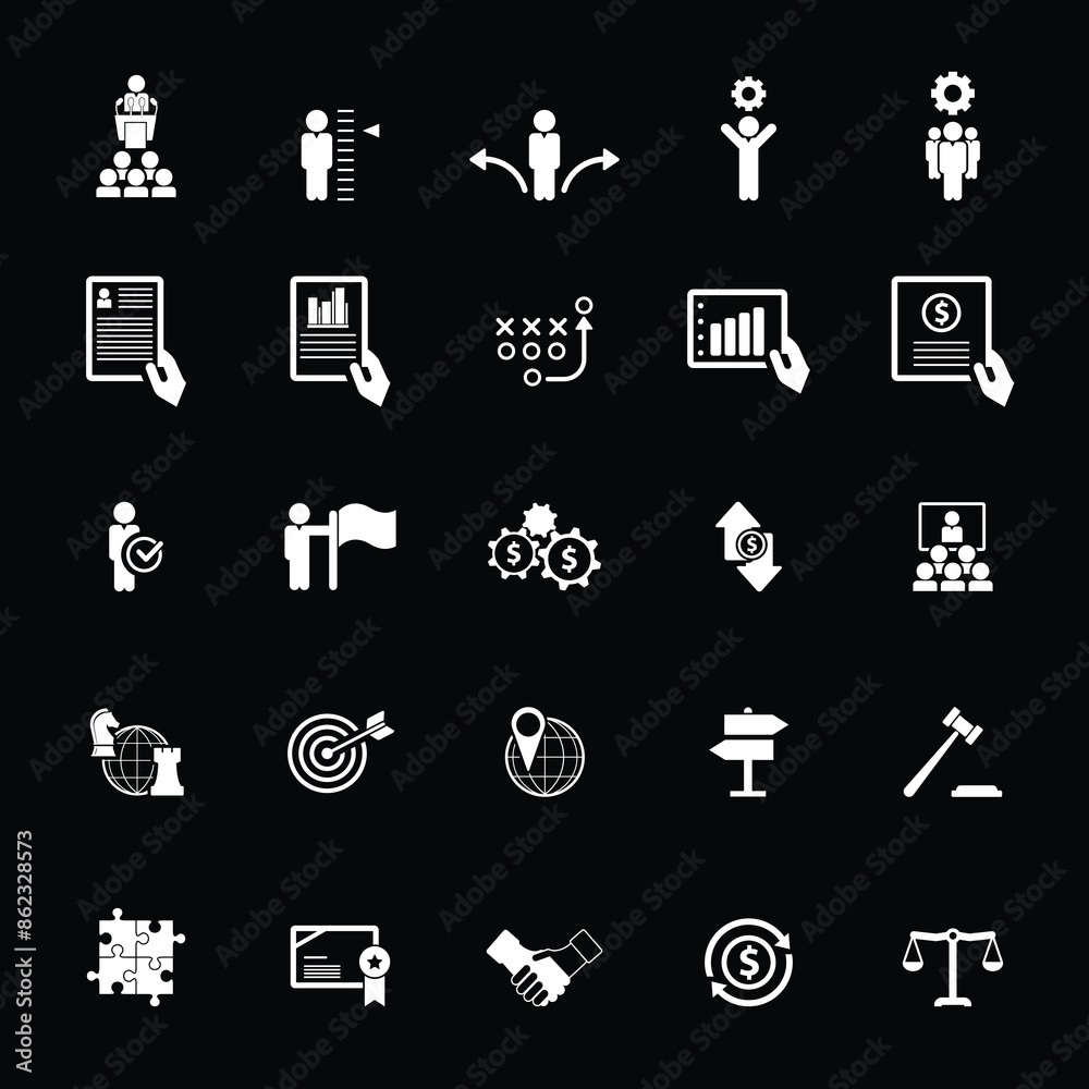 Universal business management and human resources icon set. Universal icons for web and mobile. Vector. Universal business management and human resources icon set. Universal icons for web and mobile. Vector.