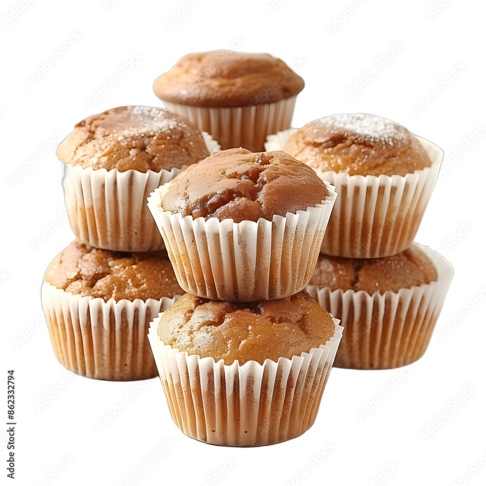 [Transparent Background PNG]Stacked fresh muffins