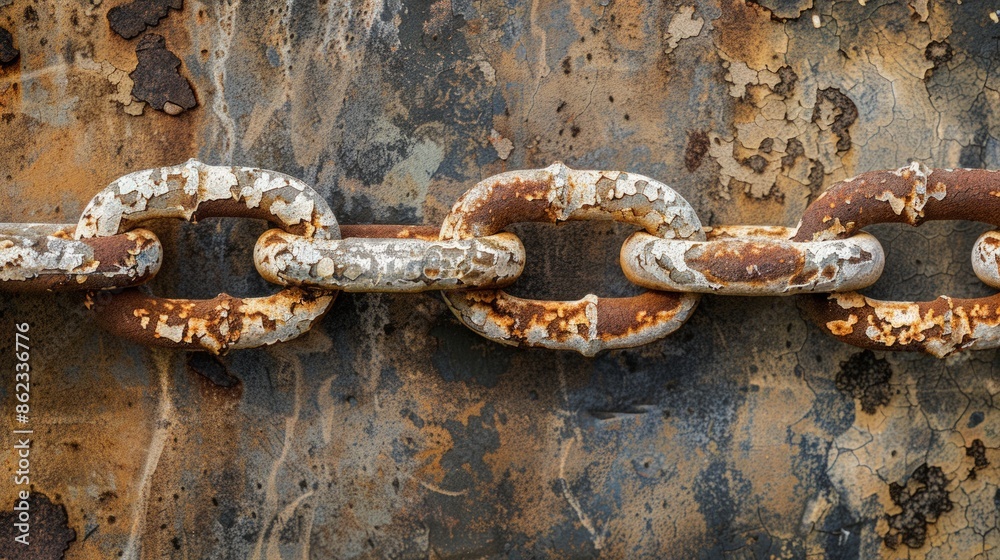 A chain is rusted and has a hole in it. Generate AI image A chain is rusted and has a hole in it. Generate AI image