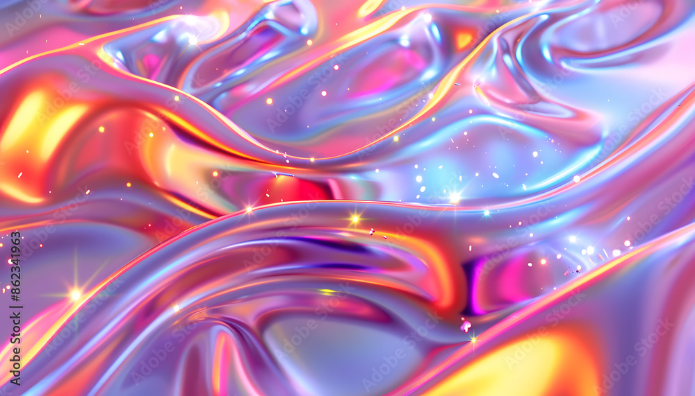 Fototapeta premium Abstract Iridescent Wave Patterns