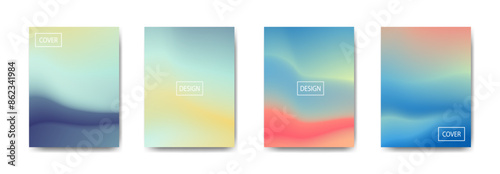 set of abstract background with beautiful gradation color, colorful background for poster flyer banner backdrop.vertical banner.cool fluid background vector illustration