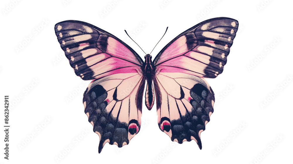 Fototapeta premium Butterfly aesthetic vintage isolated on a transparent background