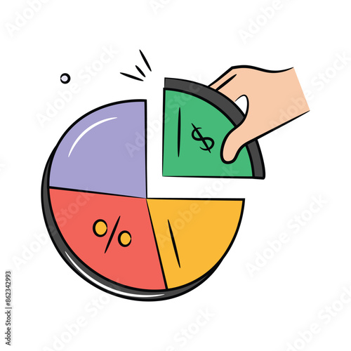 Grab this carefully crafted icon of Pie Graph, business analysis vector