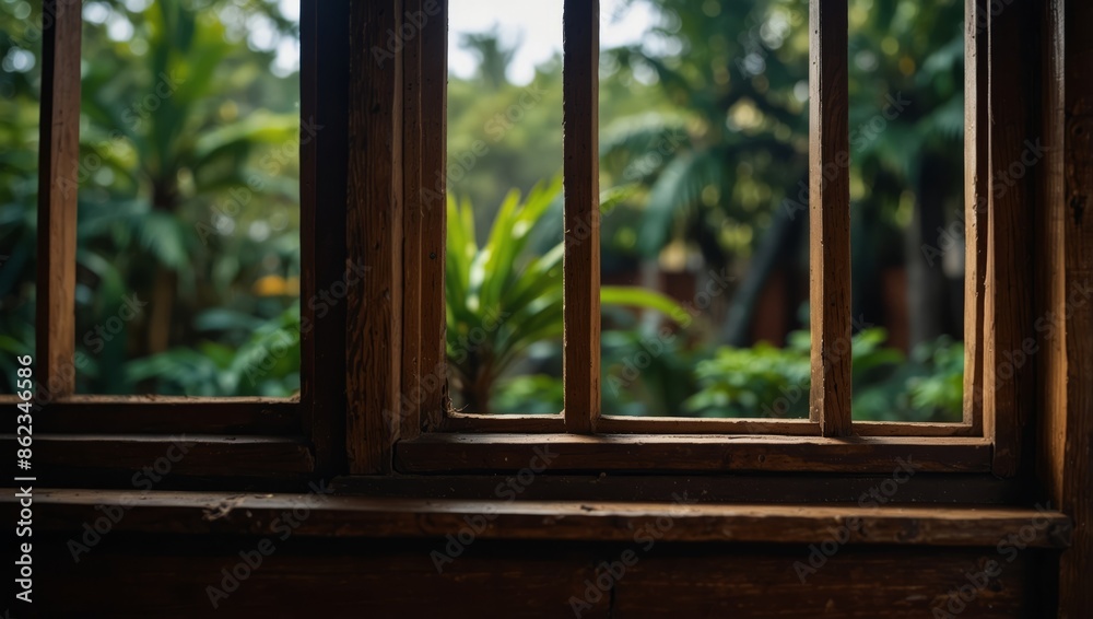 Beautiful traditional Malay style wooden window frame. Beautiful traditional Malay style wooden window frame.