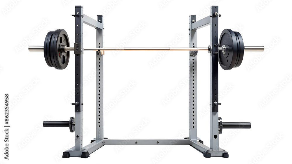 Modern Squat Rack Machine Isolated, Fitness Equipment Transparent PNG Modern Squat Rack Machine Isolated, Fitness Equipment Transparent PNG