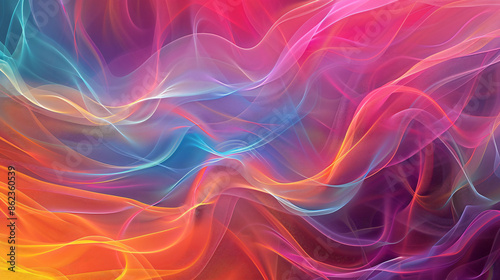 Wallpaper Mural Abstract colorful background with flowing lines and curves, vibrant colors, soft lighting, and a sense of movement. Abstract design wallpaper for artistic expression or creative projects. The design f Torontodigital.ca