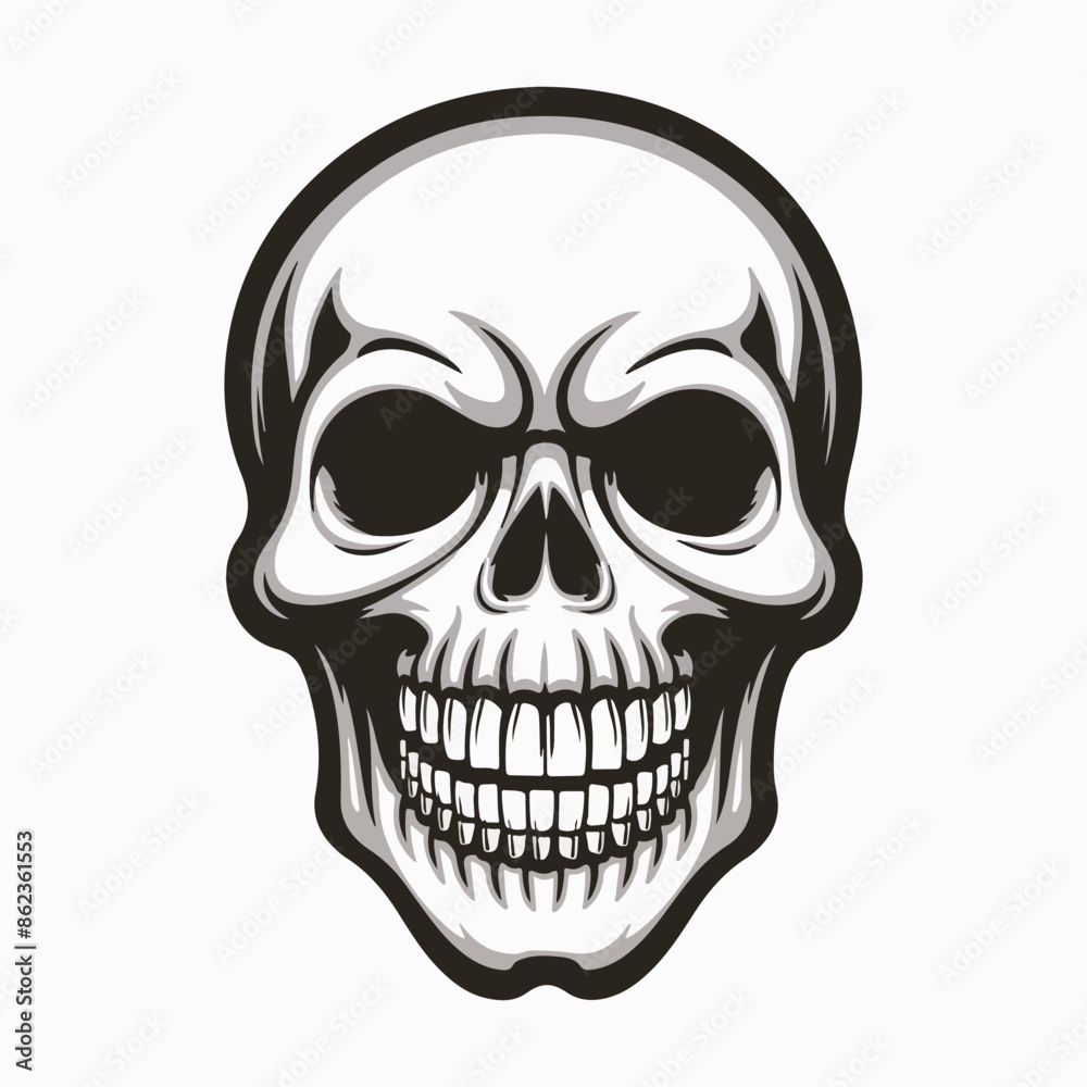 Fototapeta premium skull human skeleton head awful horrible terrible ai generated