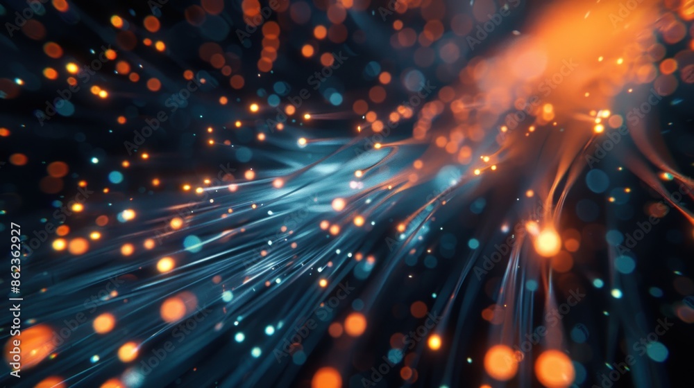 A colorful, glowing, and abstract image of a spiral with blue and orange lights. Generate AI image A colorful, glowing, and abstract image of a spiral with blue and orange lights. Generate AI image