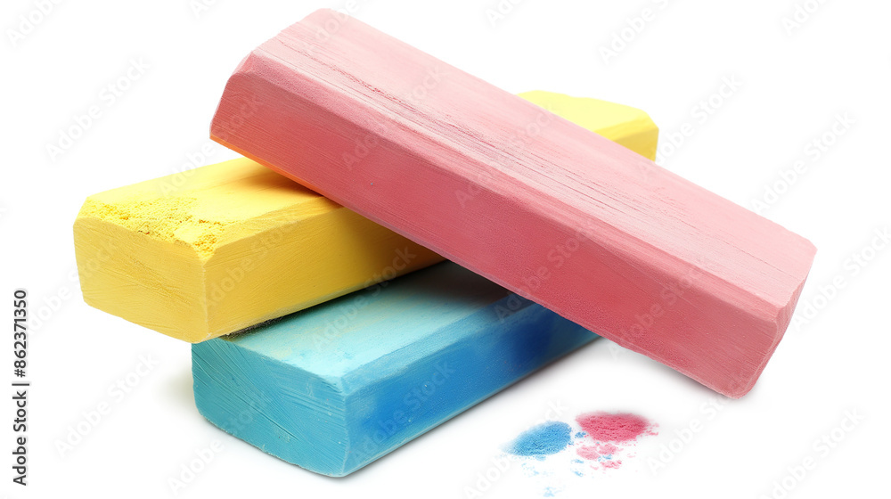 Colored chalks over isolated on a transparent background Colored chalks over isolated on a transparent background