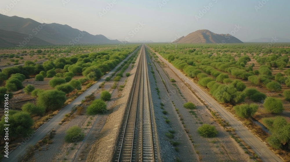 Naklejka premium The changing scenery from lush forests to barren deserts showcasing the diverse landscape of the country.