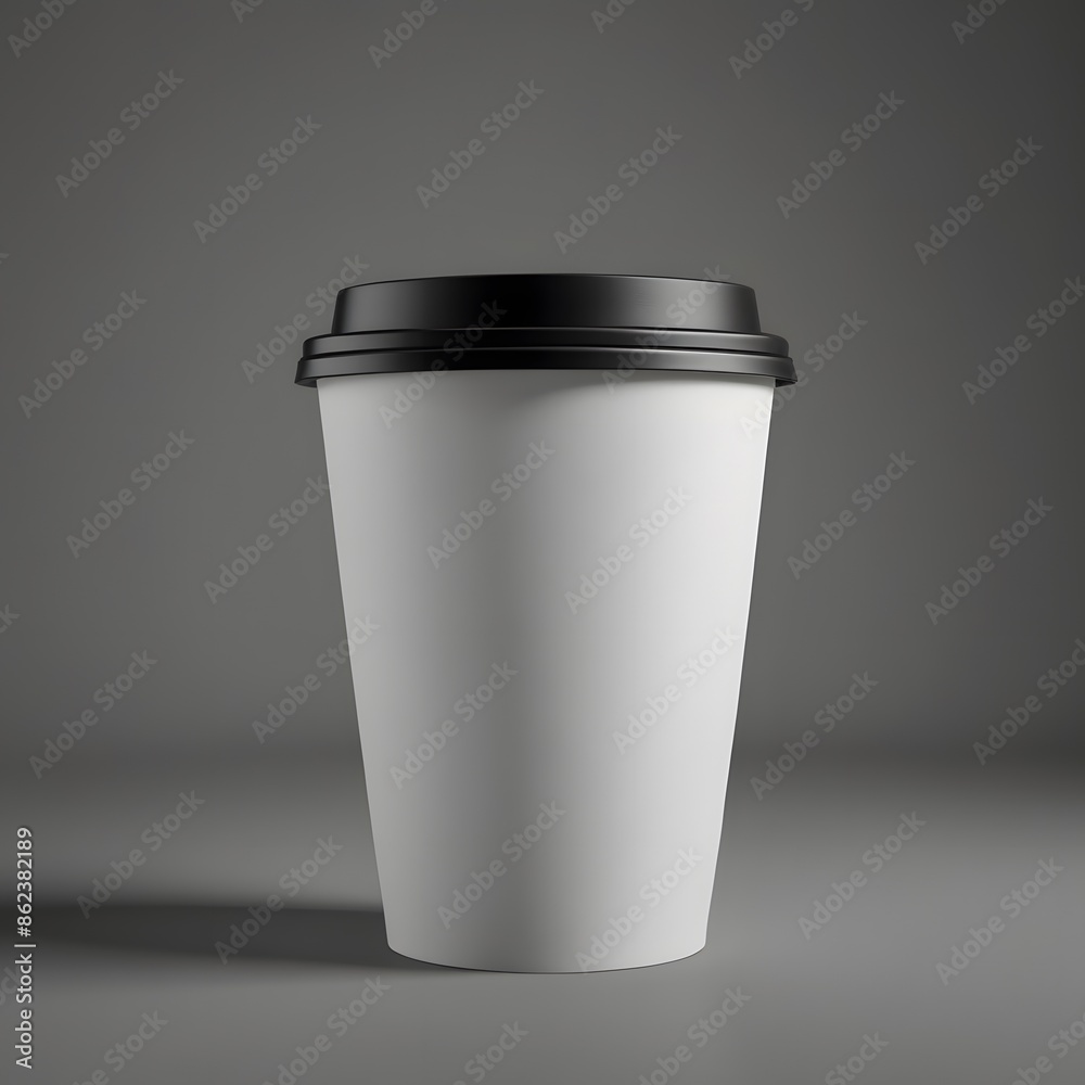 White To-Go Coffee Cup with Black Lid White To-Go Coffee Cup with Black Lid