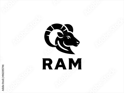 Ram logo design vector and illustration,